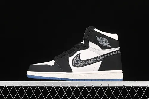 All categories Air Jordan Jordan series basketball shoes Air Jordan 1 High Z version Dr x Air Jordan 1 High AJ1 Joe 1 Dior joint black and white high top CN8607-001